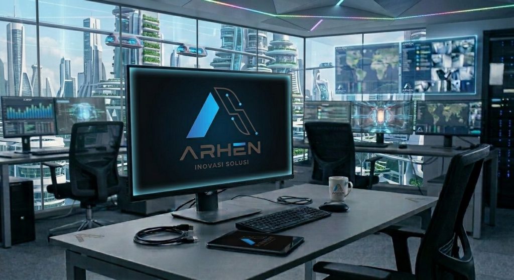 monitor dengan logo arhen
